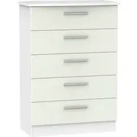 Knightsbridge 5 Drawer Chest - Cashmere, White