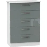 Knightsbridge 5 Drawer Chest - Grey, White