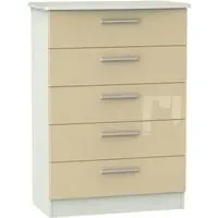 Knightsbridge 5 Drawer Chest - Mushroom, Cashmere Matt