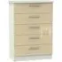 Knightsbridge 5 Drawer Chest - Mushroom, Cashmere Matt