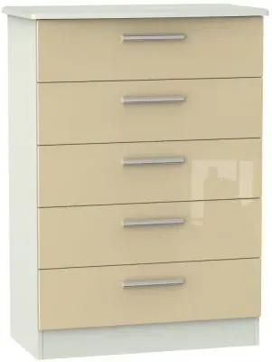 Knightsbridge 5 Drawer Chest - Mushroom, Cashmere Matt
