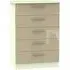 Knightsbridge 5 Drawer Chest - Mushroom, High Gloss