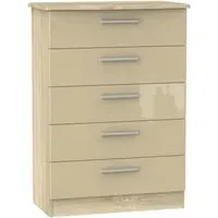 Knightsbridge 5 Drawer Chest - Mushroom, Oak Effect
