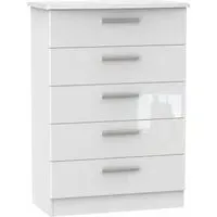 Knightsbridge 5 Drawer Chest - White