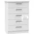 Knightsbridge 5 Drawer Chest - White