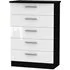 Knightsbridge 5 Drawer Chest - White, Black