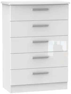 Knightsbridge 5 Drawer Chest - White