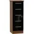Knightsbridge 5 Drawer Narrow Chest - Black Gloss, Walnut