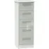 Knightsbridge 5 Drawer Narrow Chest - Cashmere Gloss, White