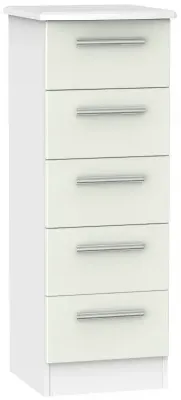 Knightsbridge 5 Drawer Narrow Chest - Cashmere