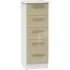 Knightsbridge 5 Drawer Narrow Chest - Mushroom, White