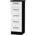 Knightsbridge 5 Drawer Narrow Chest - White