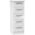 Knightsbridge 5 Drawer Narrow Chest - White