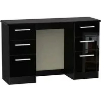 Knightsbridge 6 Drawer Double Dressing Table - Black