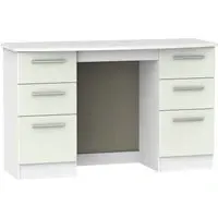 Knightsbridge 6 Drawer Double Dressing Table - Cashmere, White