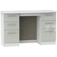Knightsbridge 6 Drawer Double Dressing Table - Cashmere, White