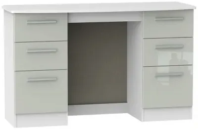 Knightsbridge 6 Drawer Double Dressing Table - Cashmere, White