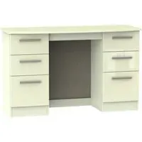 Knightsbridge 6 Drawer Double Dressing Table - Cream