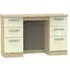 Knightsbridge 6 Drawer Double Dressing Table - Cream, Oak