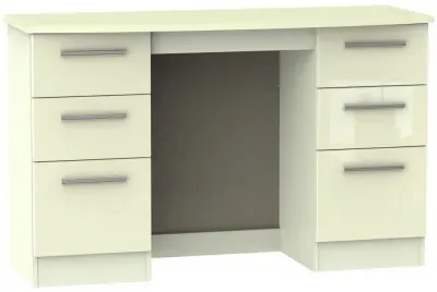 Knightsbridge 6 Drawer Double Dressing Table - Cream