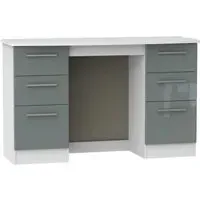 Knightsbridge 6 Drawer Double Dressing Table - Grey, White