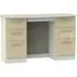 Knightsbridge 6 Drawer Double Dressing Table - Mushroom, Matt