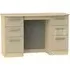 Knightsbridge 6 Drawer Double Dressing Table - Mushroom, Oak
