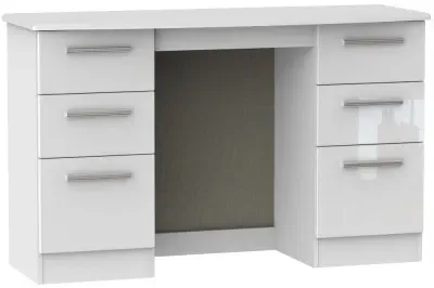 Knightsbridge 6 Drawer Double Dressing Table - White