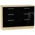Knightsbridge 6 Drawer Midi Chest - Black, Oak