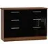 Knightsbridge 6 Drawer Midi Chest - Black, Walnut