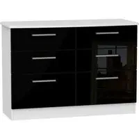 Knightsbridge 6 Drawer Midi Chest - Black, White