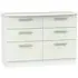 Knightsbridge 6 Drawer Midi Chest - Cashmere, White