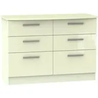 Knightsbridge 6 Drawer Midi Chest - Cream