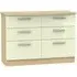Knightsbridge 6 Drawer Midi Chest - Cream, Oak