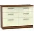Knightsbridge 6 Drawer Midi Chest - Cream, Walnut