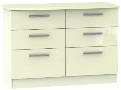 Knightsbridge 6 Drawer Midi Chest - Cream