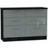 Knightsbridge 6 Drawer Midi Chest - Grey, Black
