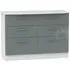 Knightsbridge 6 Drawer Midi Chest - Grey, White