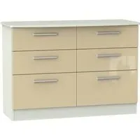 Knightsbridge 6 Drawer Midi Chest - Mushroom, Cashmere