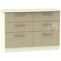 Knightsbridge 6 Drawer Midi Chest - Mushroom, Cream