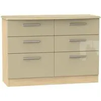 Knightsbridge 6 Drawer Midi Chest - Mushroom, Oak