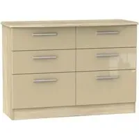 Knightsbridge 6 Drawer Midi Chest - Mushroom, Oak