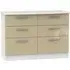 Knightsbridge 6 Drawer Midi Chest - Mushroom, White