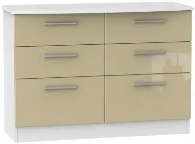 Knightsbridge 6 Drawer Midi Chest - Mushroom, White image