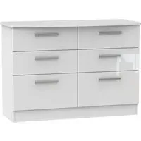 Knightsbridge 6 Drawer Midi Chest - White