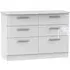 Knightsbridge 6 Drawer Midi Chest - White