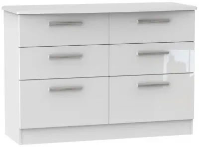 Knightsbridge 6 Drawer Midi Chest - White