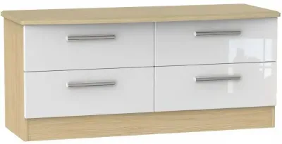 Knightsbridge Bed Box - White, Light Oak