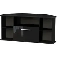 Knightsbridge Corner TV Unit with Drawer - Black