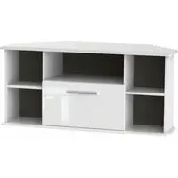 Knightsbridge Corner TV Unit with Drawer - White